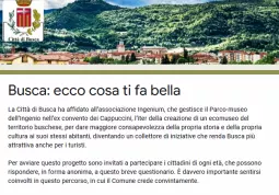 Il QUESTIONARIO  (in link qui sotto) è anonimo. Tutti sono invitati a rispondere: basta dire quali sono le prime tre cose che fanno bella Busca